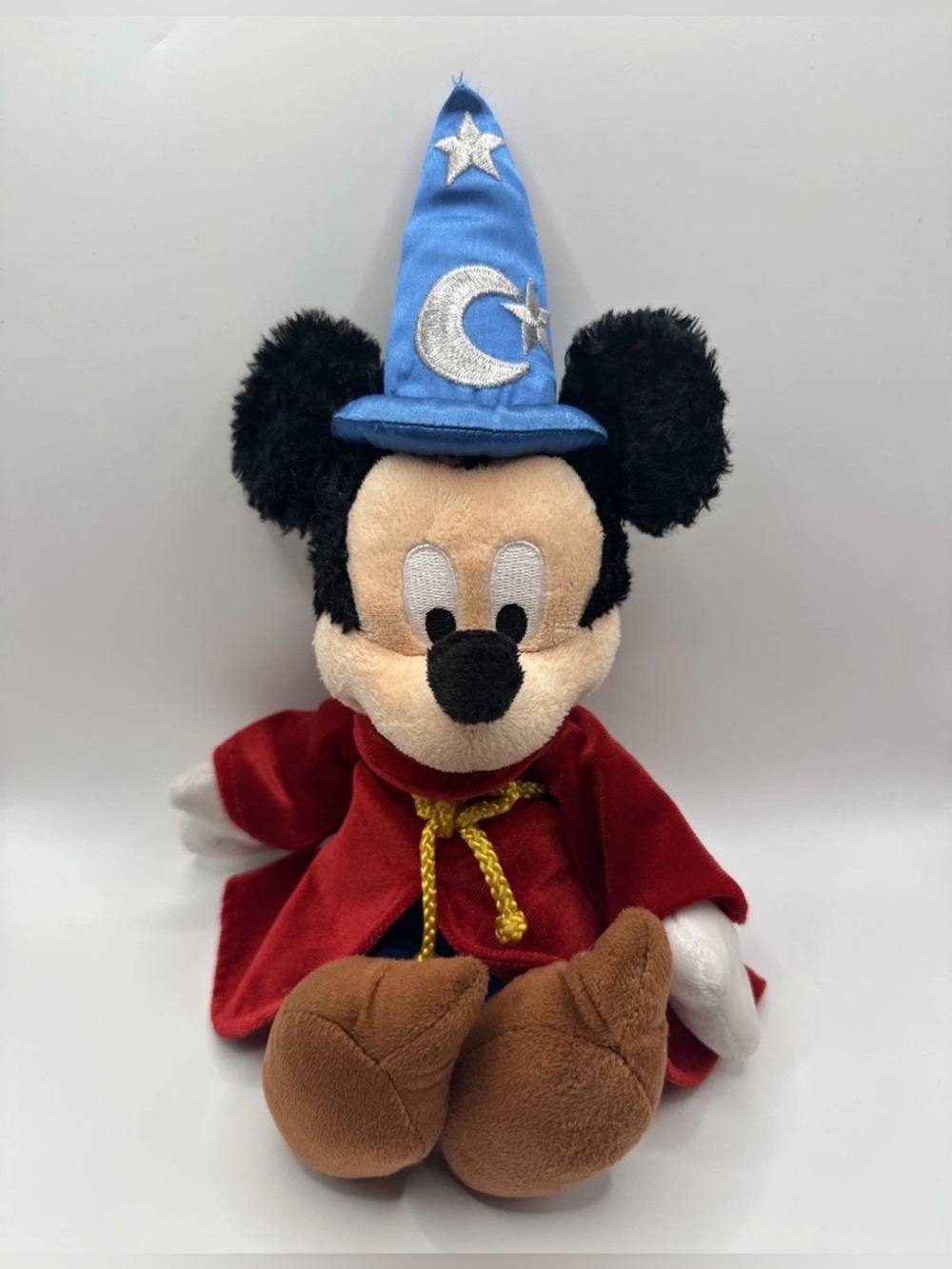 Disney Parks Mickey Mouse Wizard Fantasia Sorcerer Velor Plush 12" Souvenir